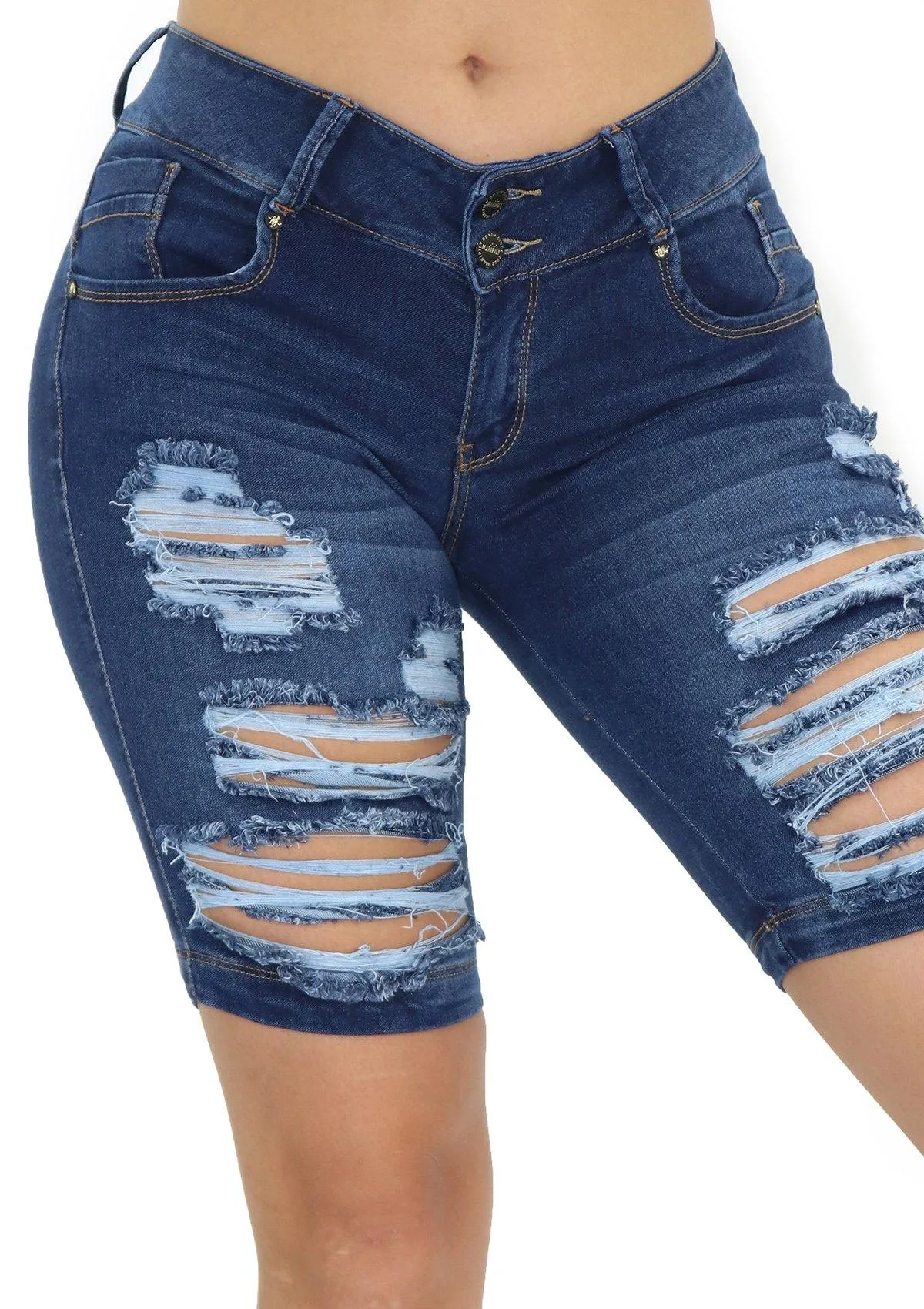 19589 Denim Bermuda by Maripily Rivera