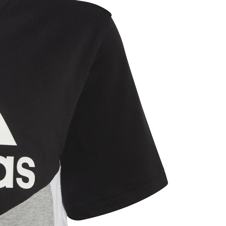 ADIDAS BOY´S COLORBLOCK TSHIRT "BLACK/MEDIUM GREY HEATHER"