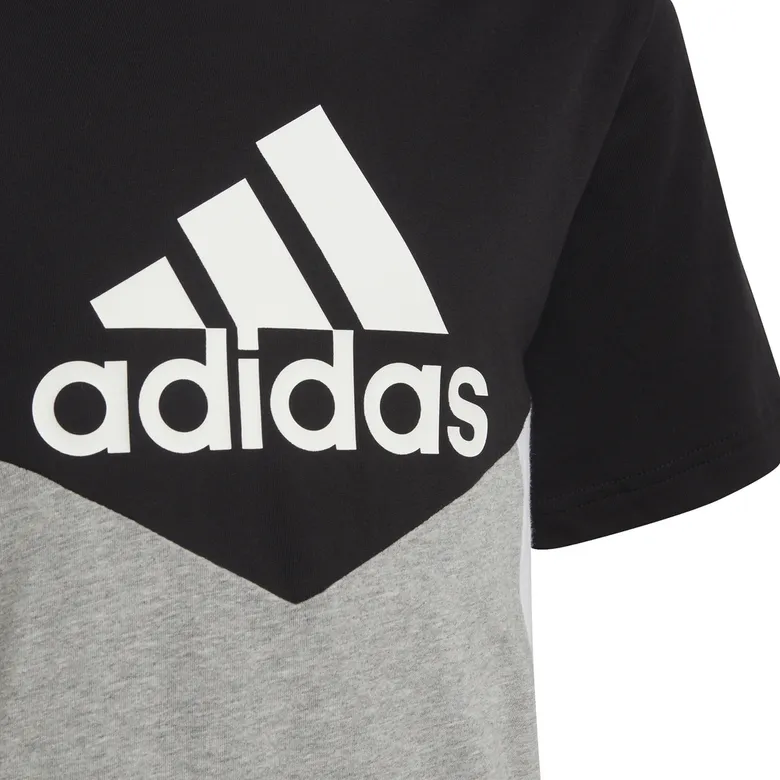 ADIDAS BOY´S COLORBLOCK TSHIRT "BLACK/MEDIUM GREY HEATHER"