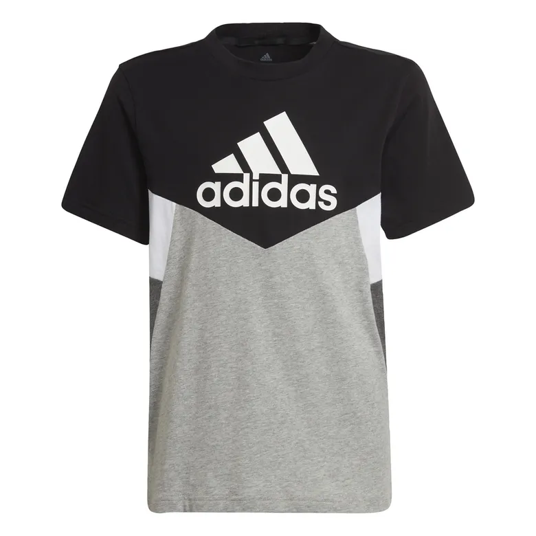 ADIDAS BOY´S COLORBLOCK TSHIRT "BLACK/MEDIUM GREY HEATHER"