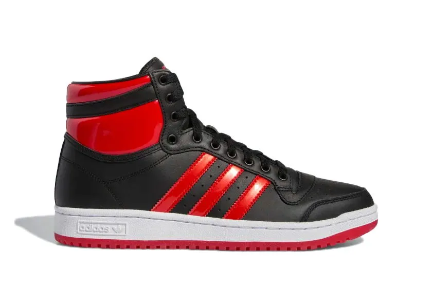 adidas Originals Top Ten Hi Core Black Vivid Red Patent