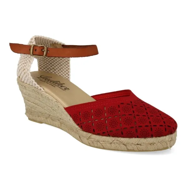 ALPARGATAS con CUÑA MEDIA MUJER MOD. SAONA ROJO