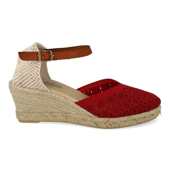 ALPARGATAS con CUÑA MEDIA MUJER MOD. SAONA ROJO