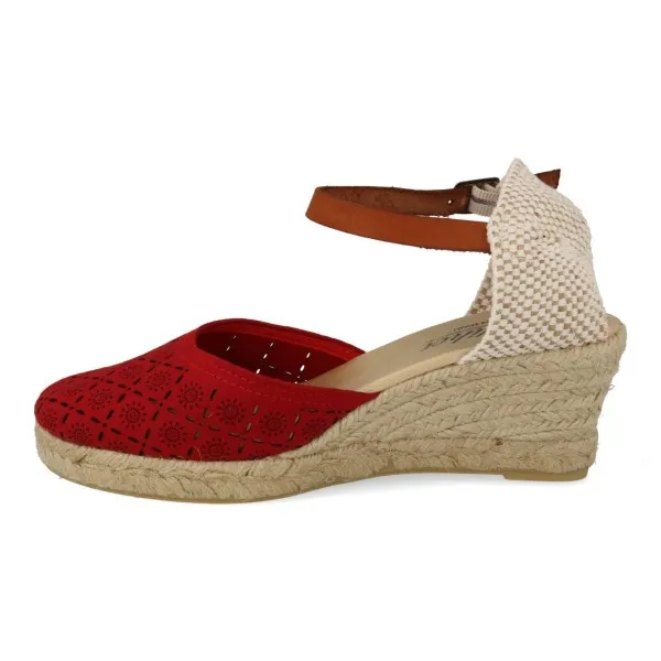 ALPARGATAS con CUÑA MEDIA MUJER MOD. SAONA ROJO