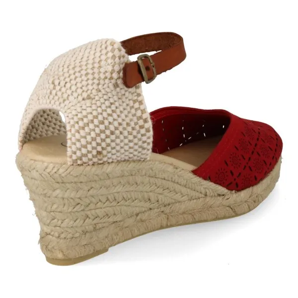 ALPARGATAS con CUÑA MEDIA MUJER MOD. SAONA ROJO