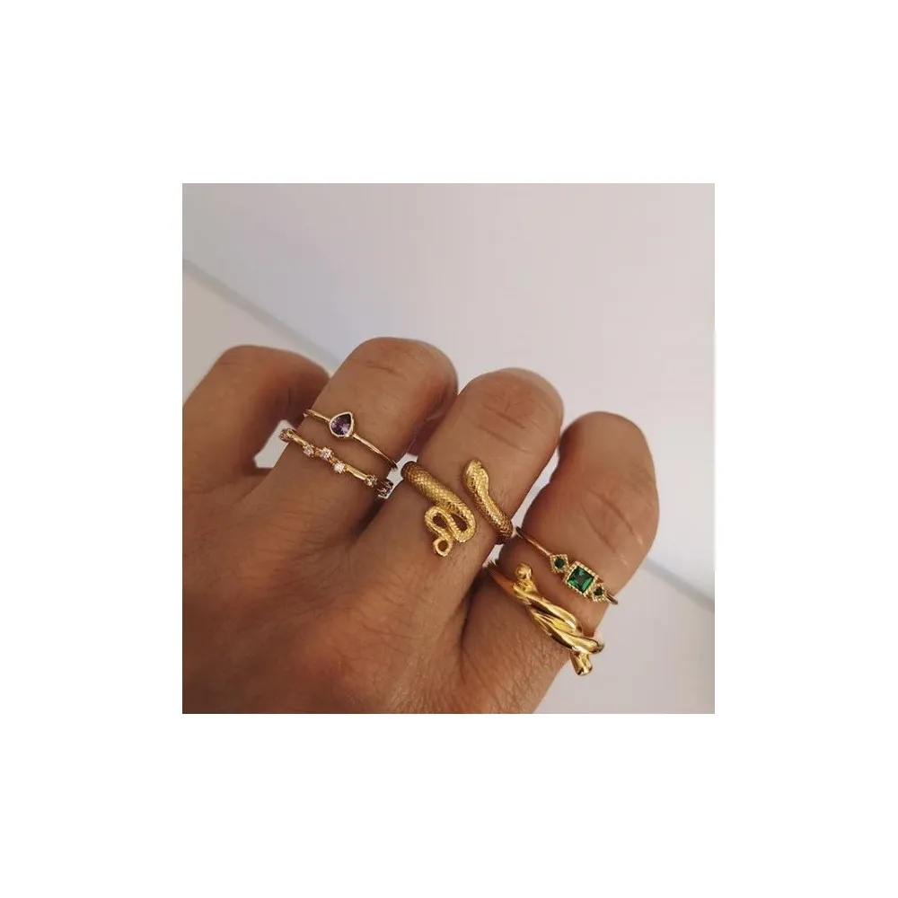 Anillo Rainbow Blanco Oro
