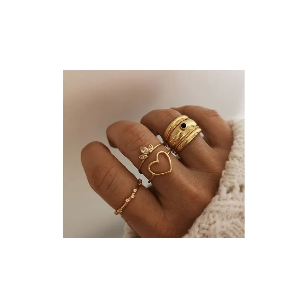Anillo Rainbow Blanco Oro