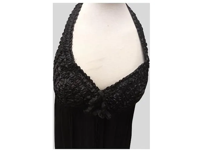 Autre Marque Vestido de Seda Negro 