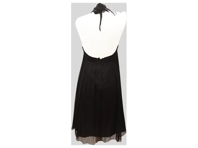 Autre Marque Vestido de Seda Negro 