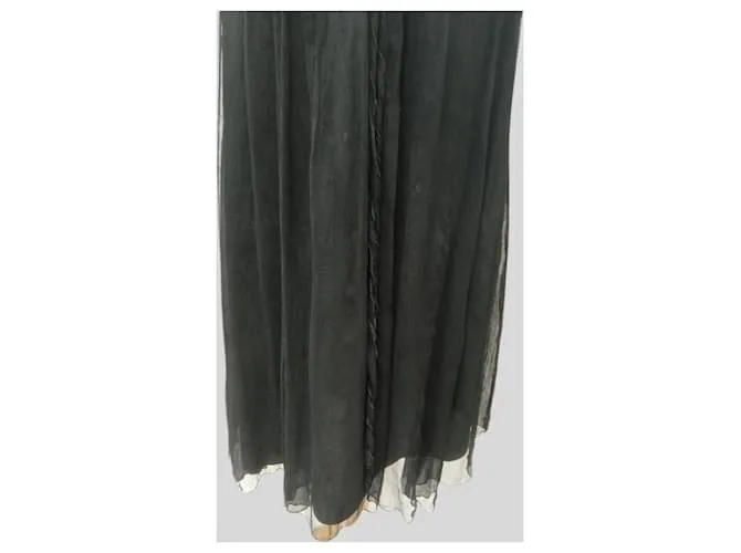 Autre Marque Vestido de Seda Negro 