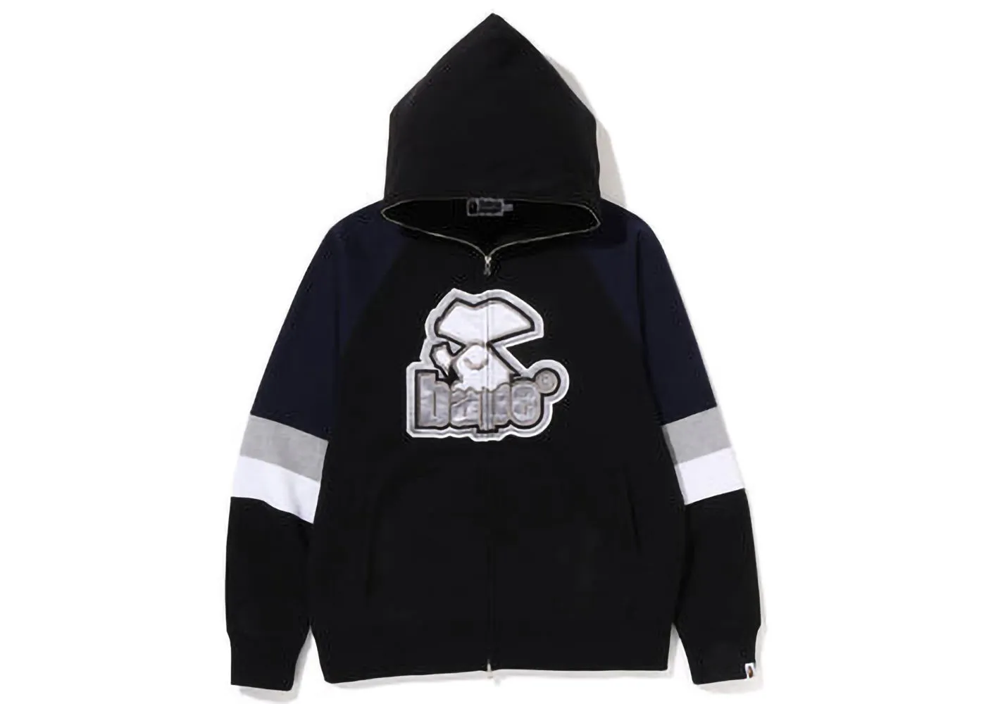 BAPE BAPE Hockey Graphic Relaxed Fit Full Zip Hoodie Black