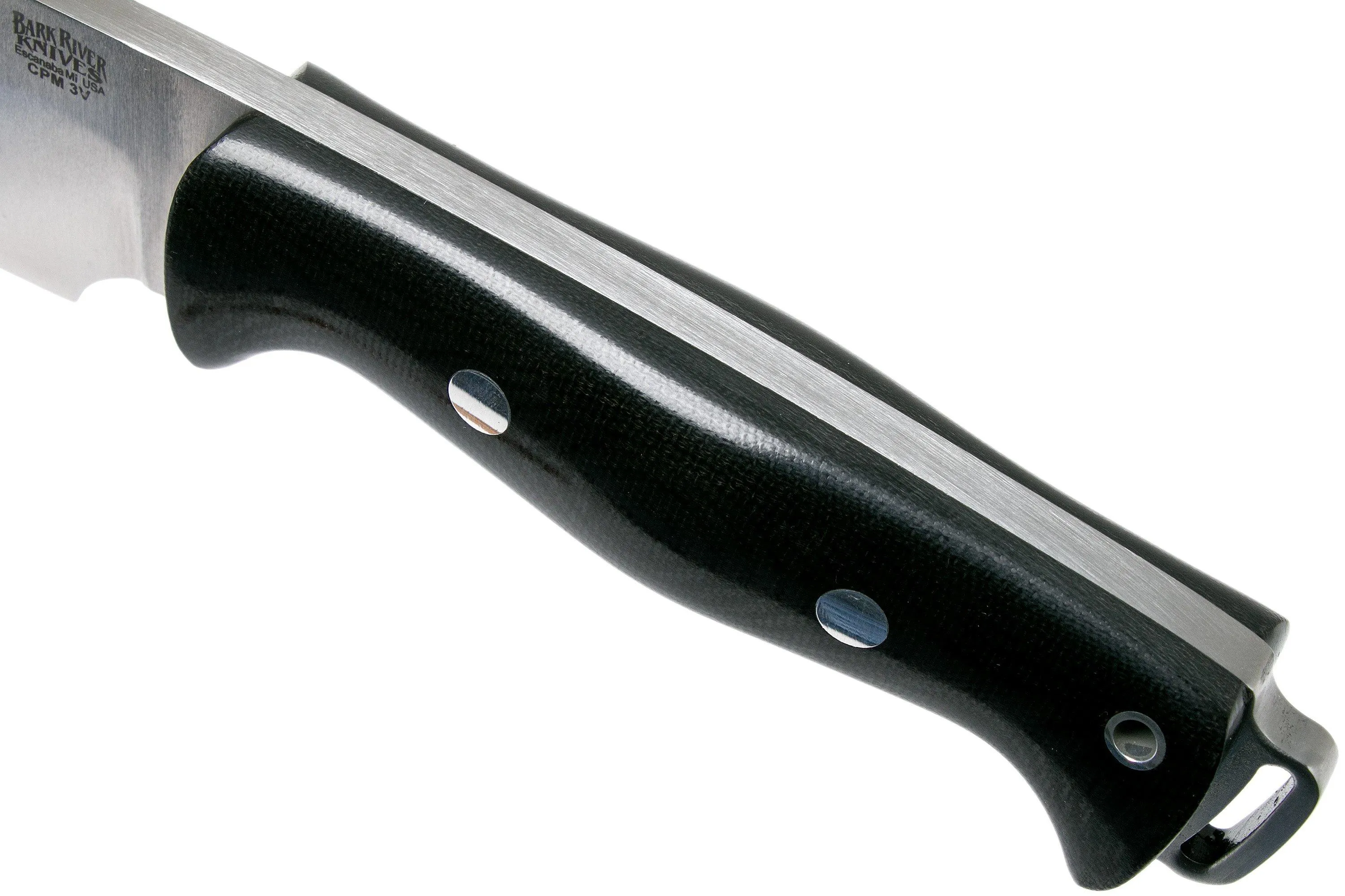Bark River Bravo Crusader CPM 3V, Black Canvas Micarta