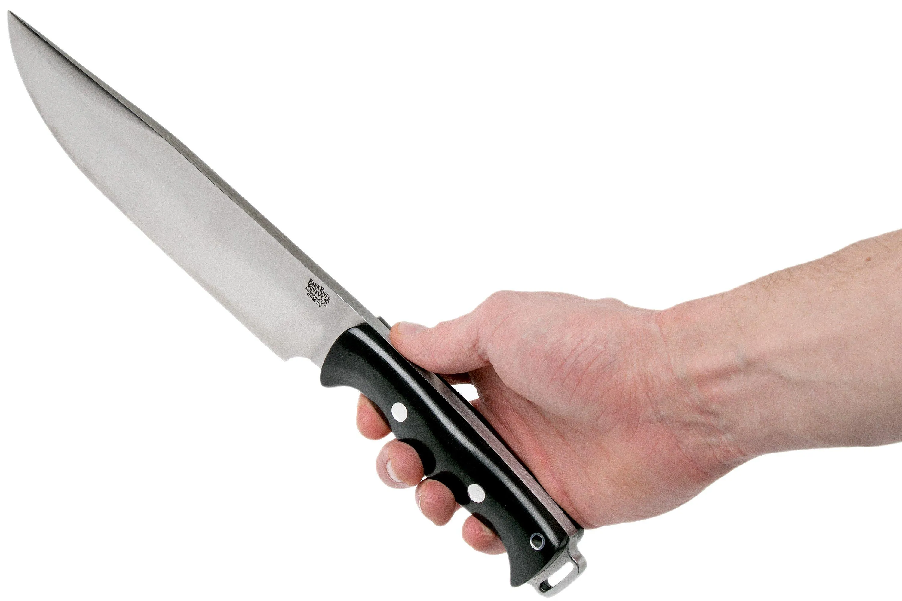 Bark River Bravo Crusader CPM 3V, Black Canvas Micarta