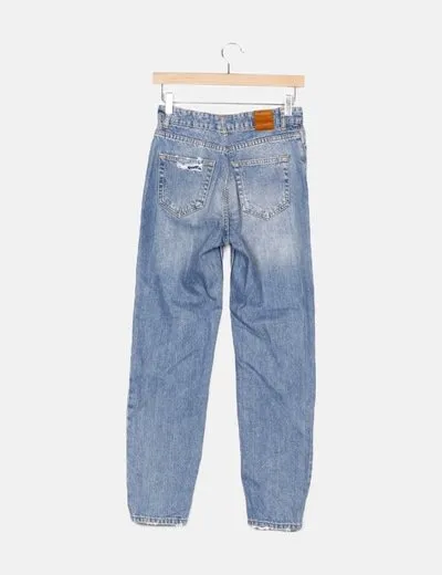 Bershka Jeans denim azul ripped