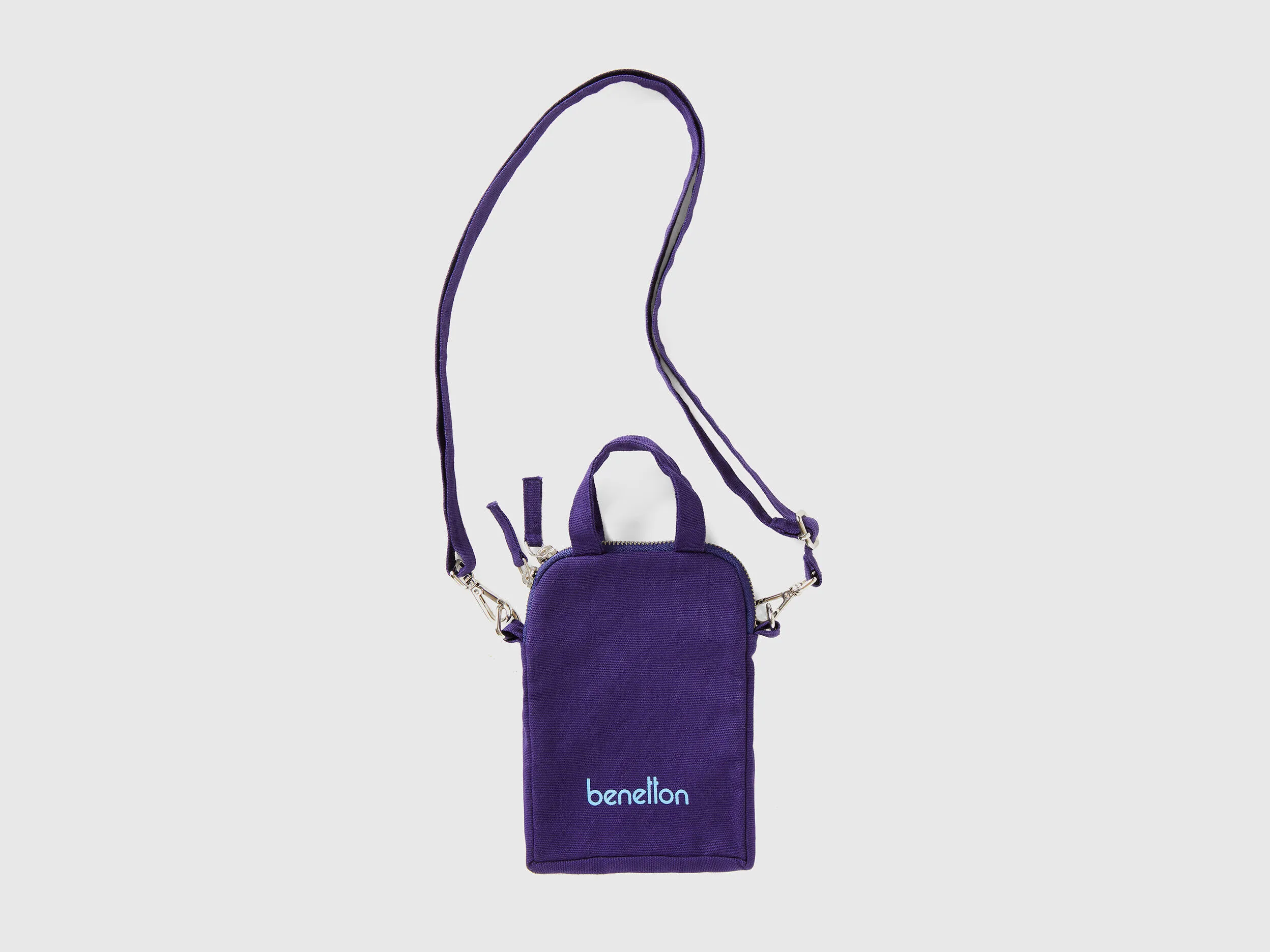 Blue cell phone holder in pure cotton