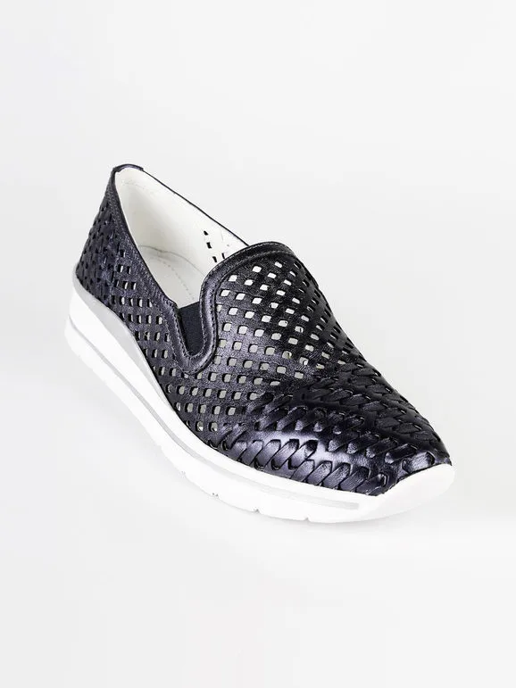 Bluerose Zapatillas sin cordones de piel para mujer