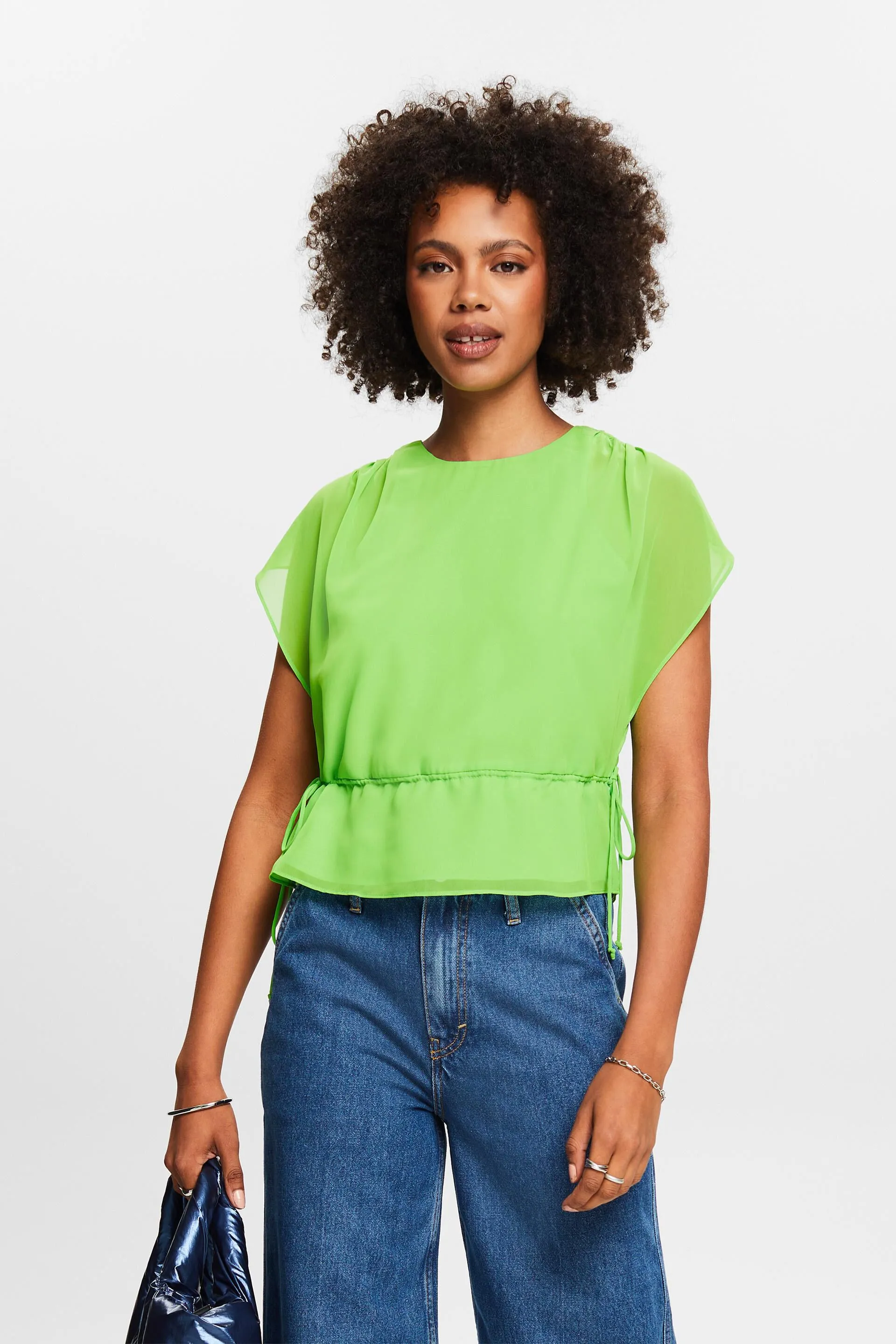 Blusa de gasa con cordón