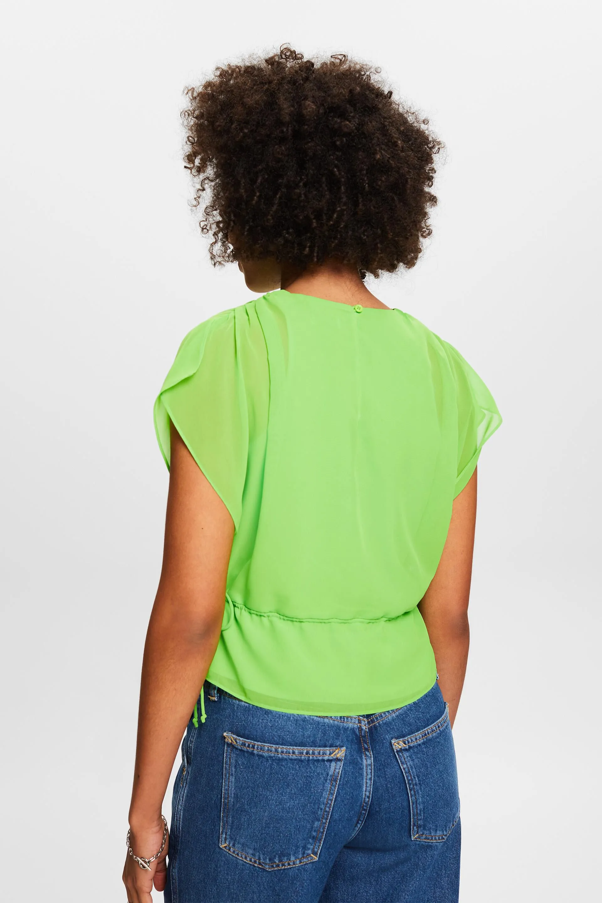 Blusa de gasa con cordón