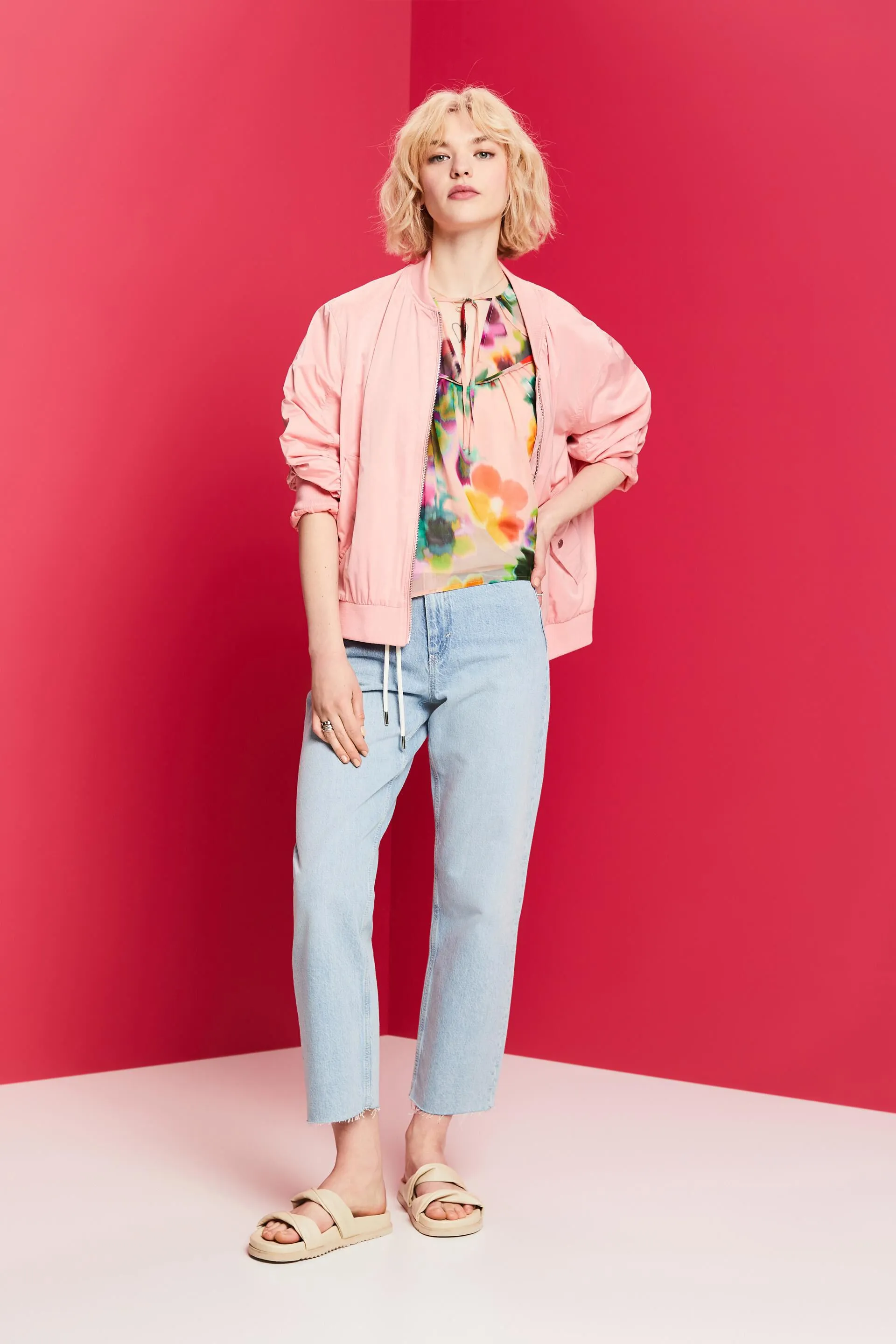 Blusa de gasa con estampado de flores