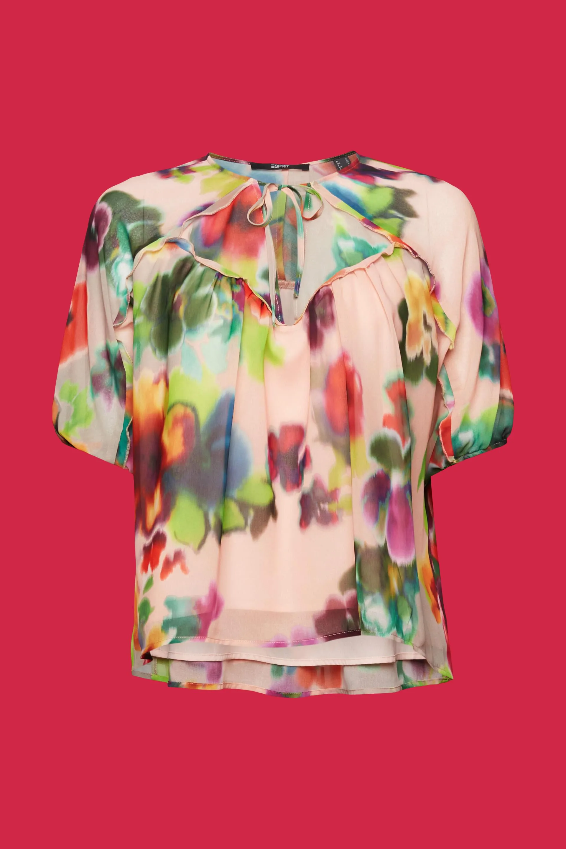 Blusa de gasa con estampado de flores