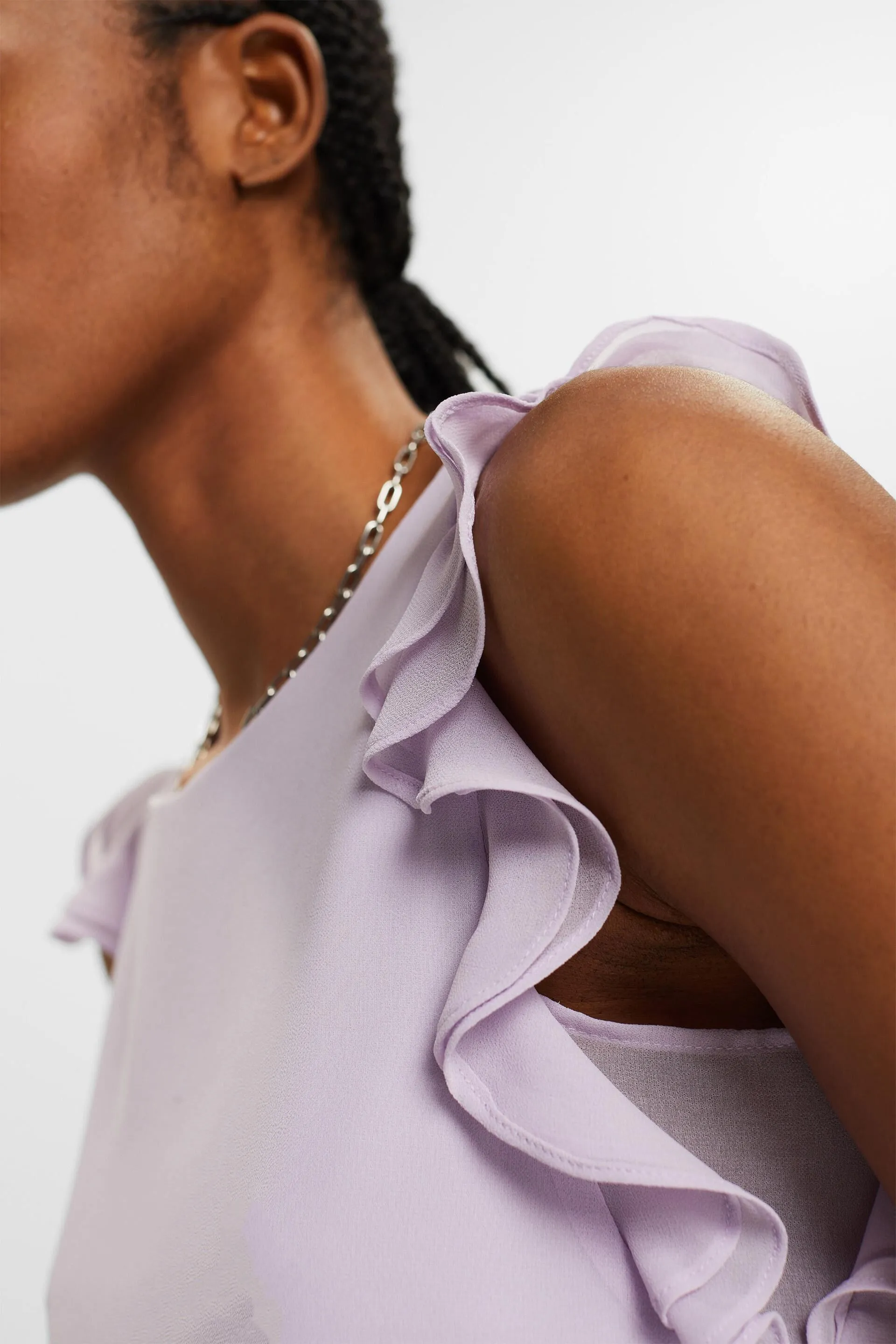 Blusa de gasa con fruncidos