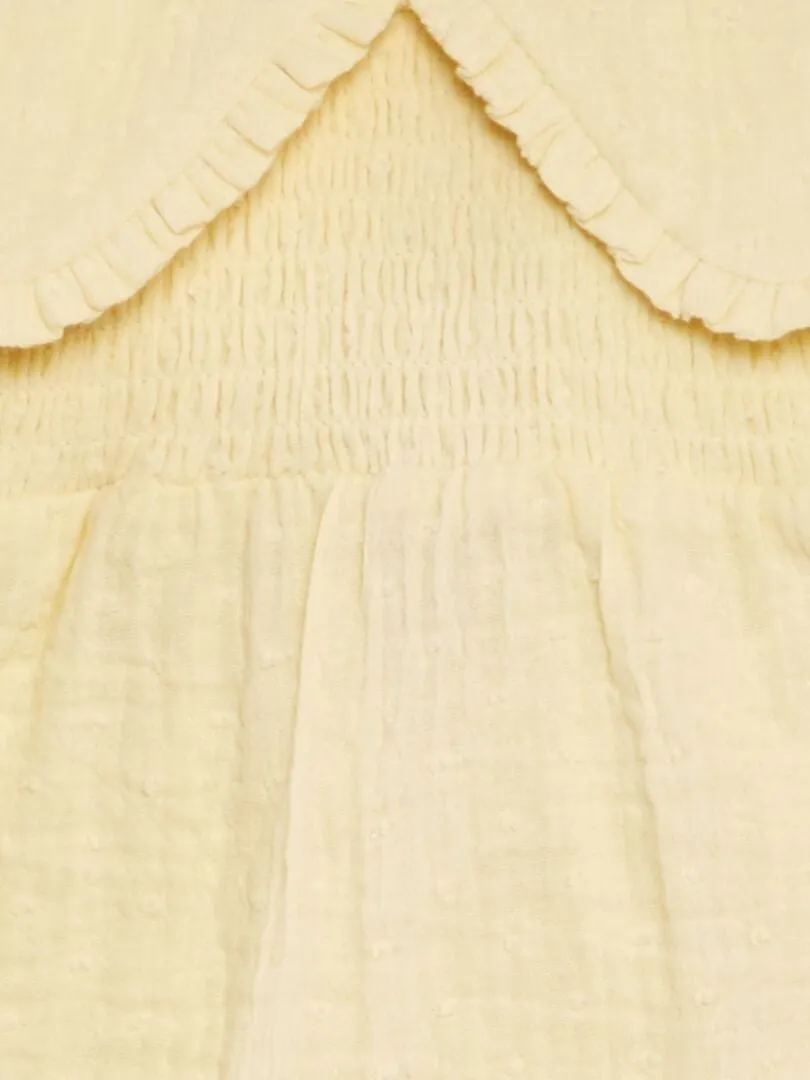 BLUSA DE GASA DE ALGODóN CON PLUMETI  AMARILLO