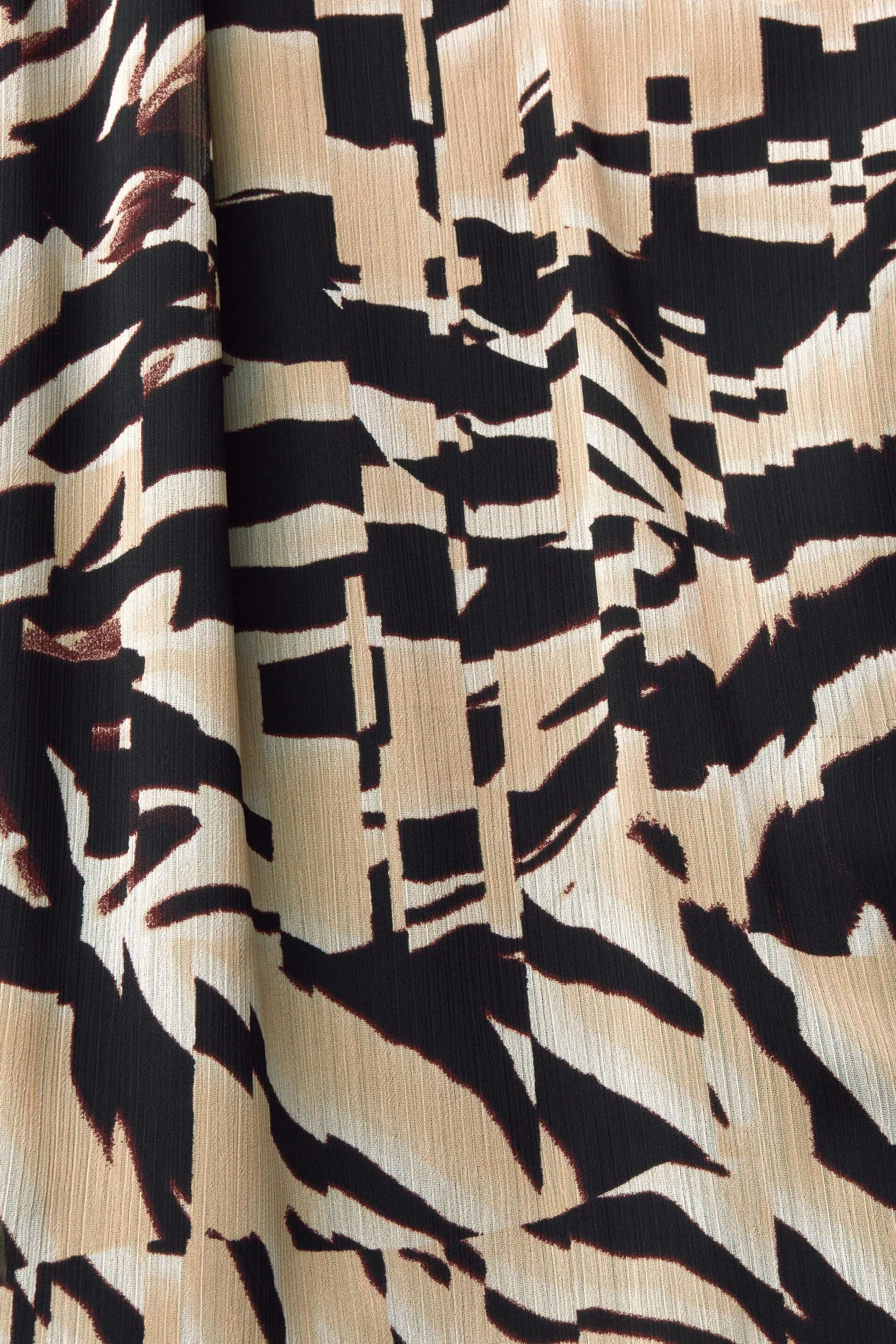 Blusa de gasa estampada con efecto arrugado