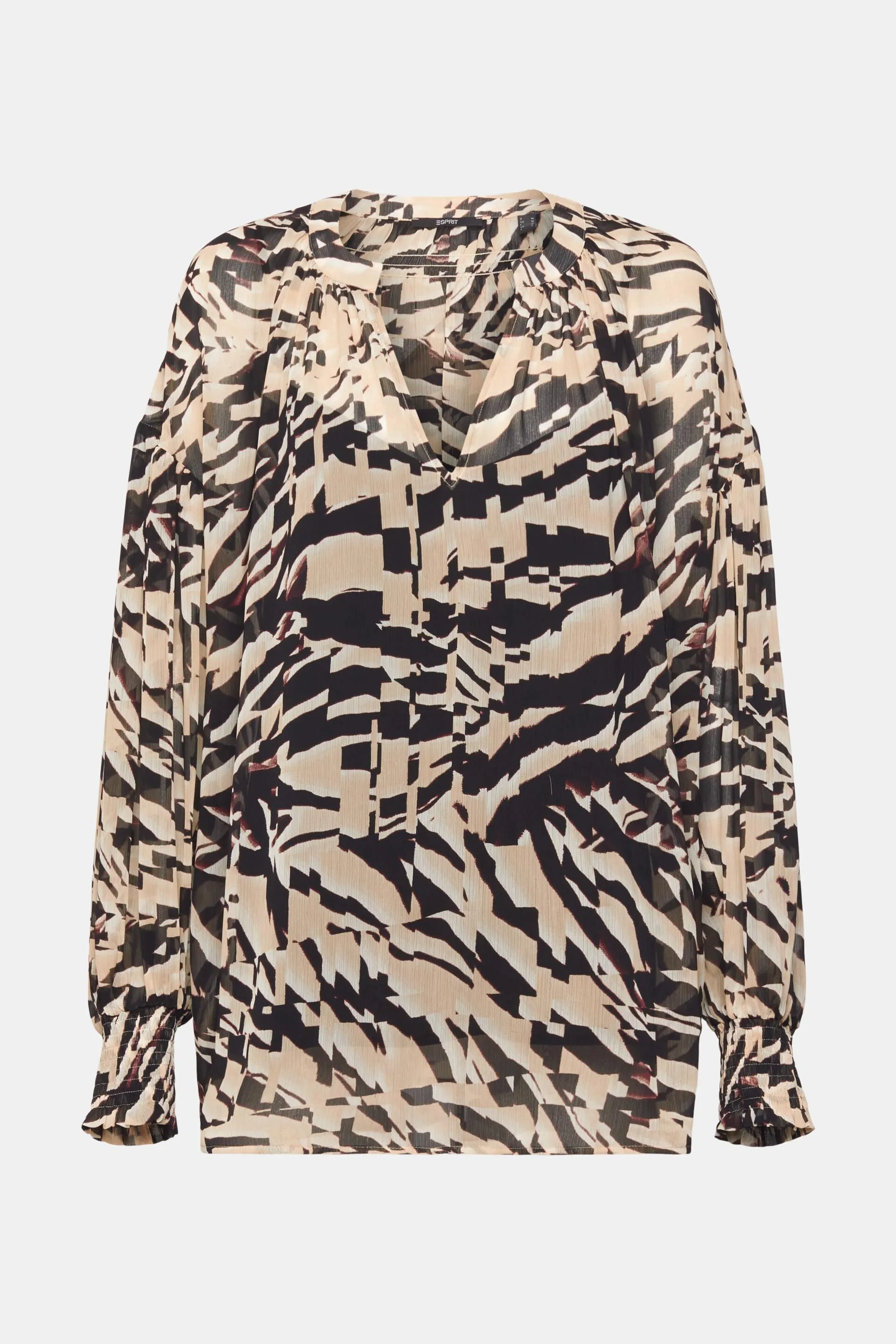 Blusa de gasa estampada con efecto arrugado