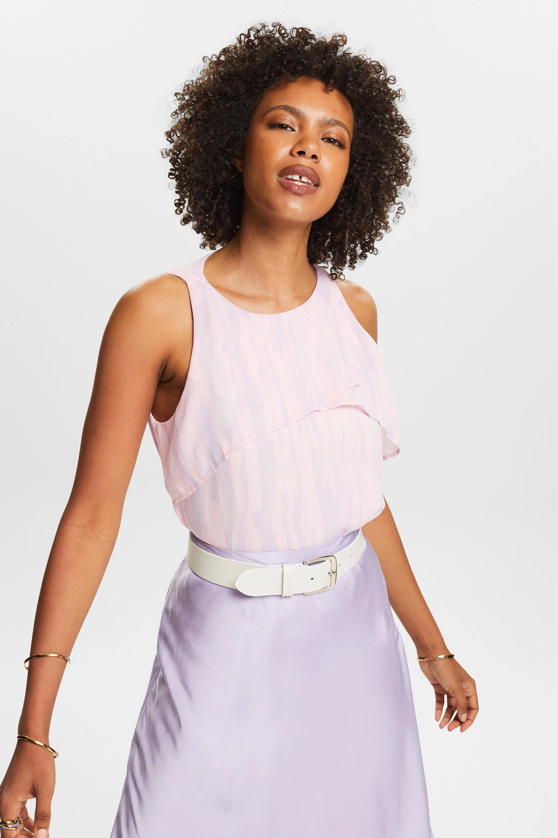 Blusa estampada en gasa de crepé