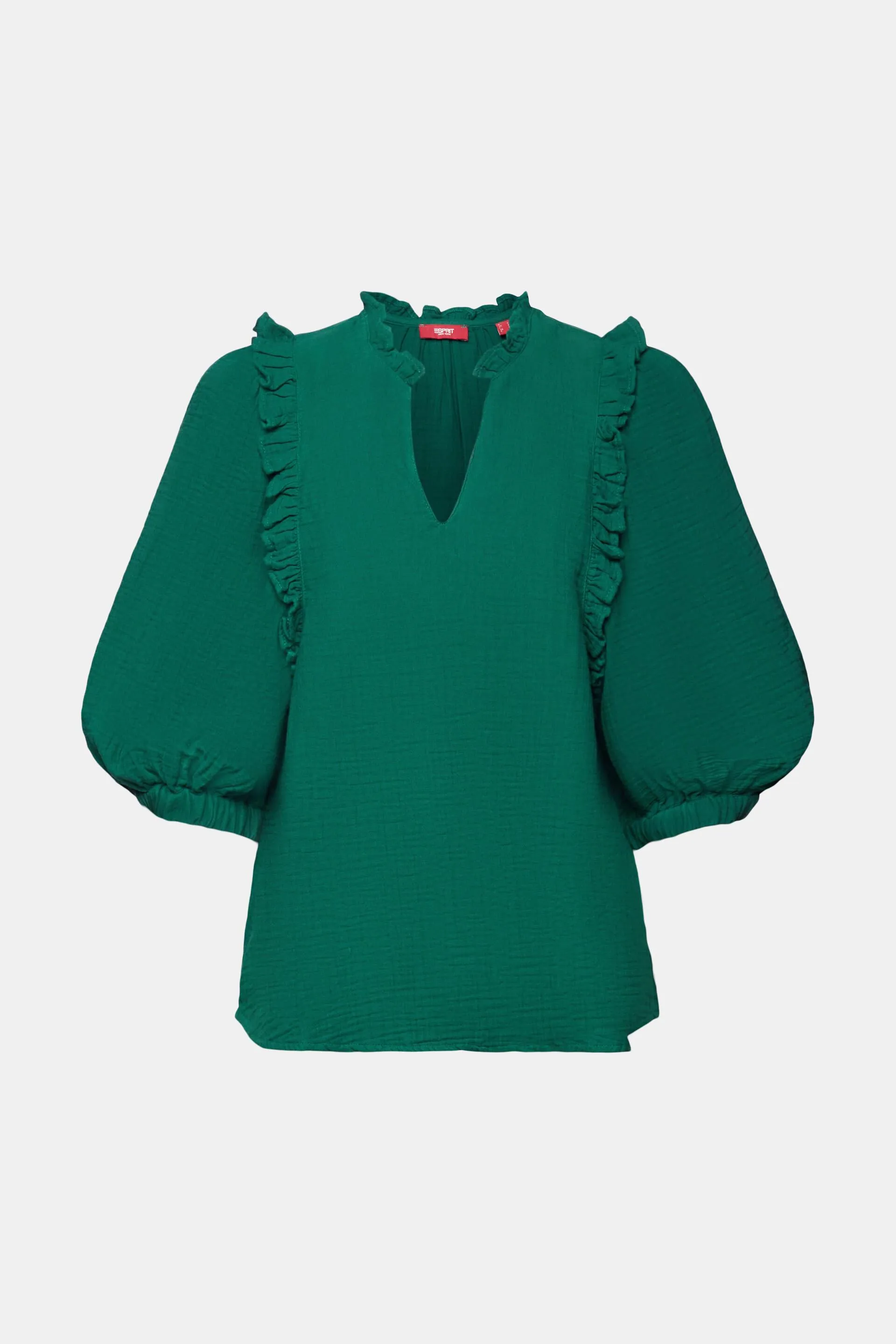 Blusa fruncida de gasa de algodón