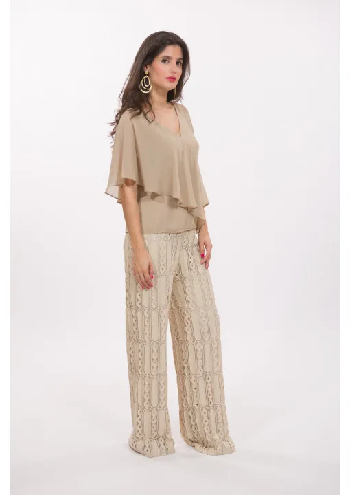 Blusa gasa Volante
