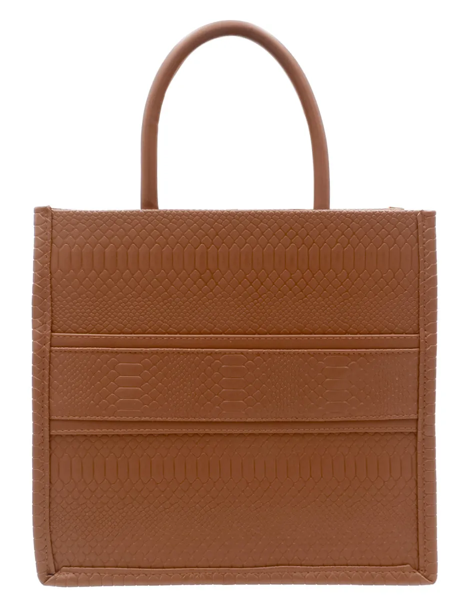 BOLSA SATCHEL EN PIEL VEGANA  CAFé