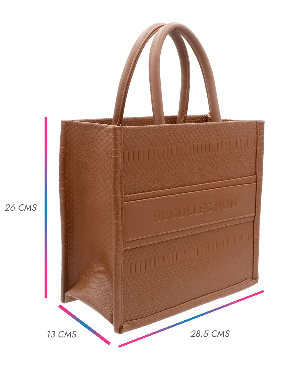 BOLSA SATCHEL EN PIEL VEGANA  CAFé