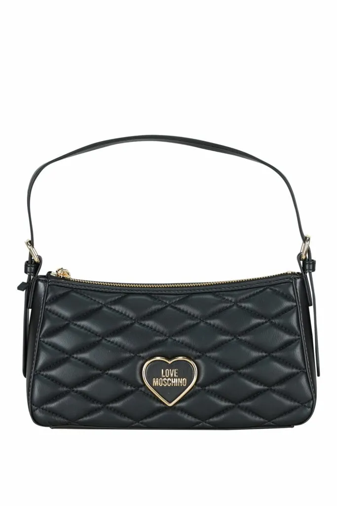 Bolso con minilogo corazón negro en metal