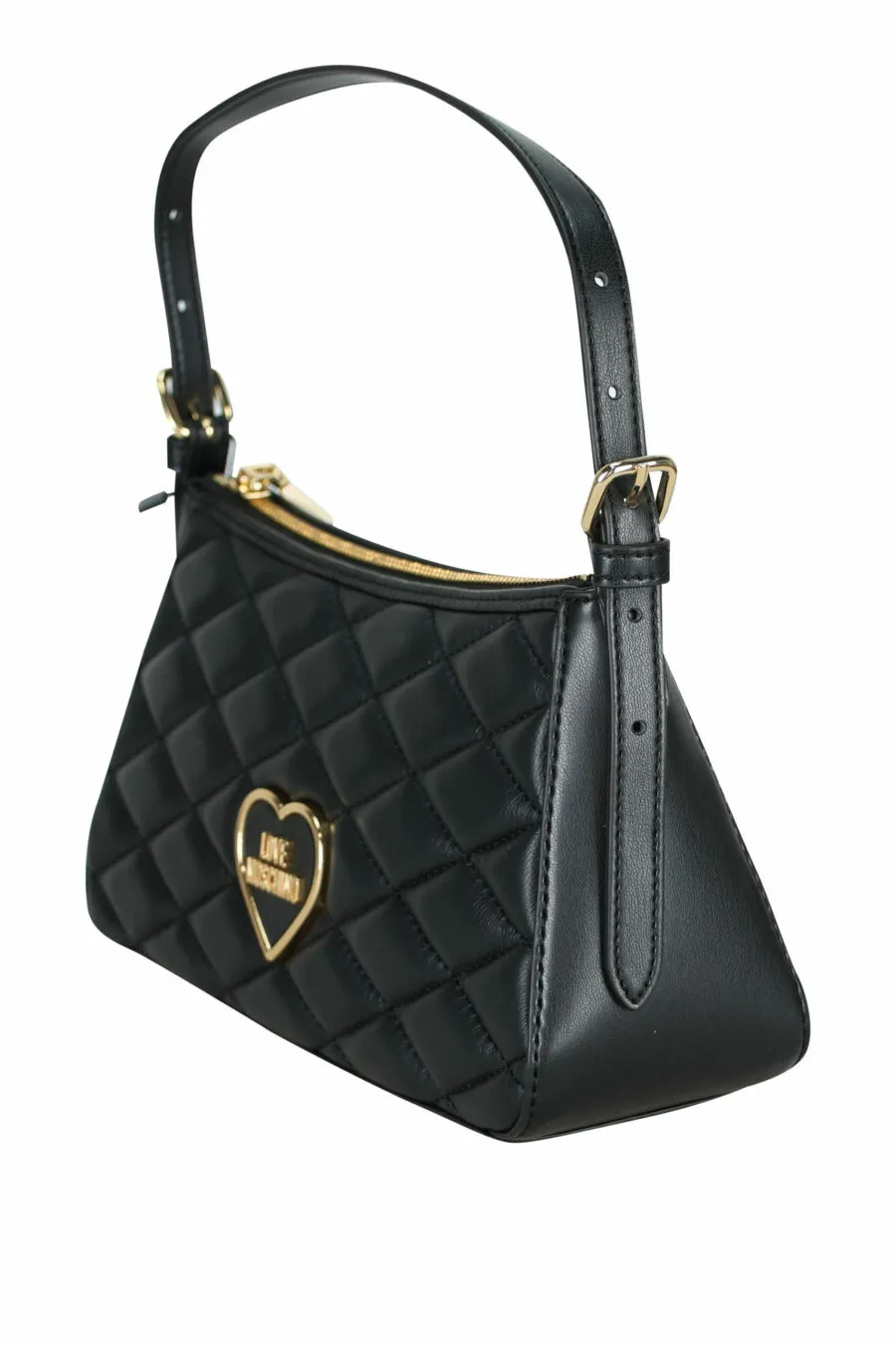 Bolso con minilogo corazón negro en metal