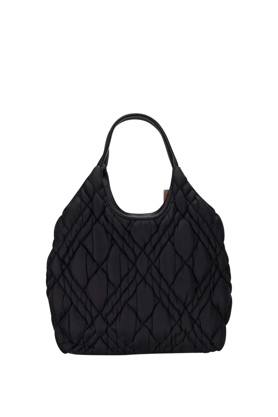 Bolso shopper negro acolchado con minilogo 