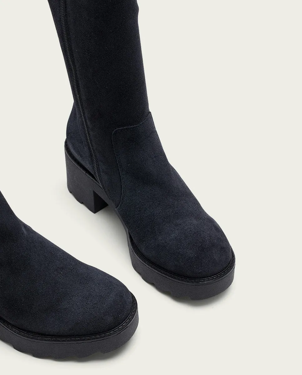 BOTAS DE PIEL CON CREMALLERA CARBÓN MEGHAN