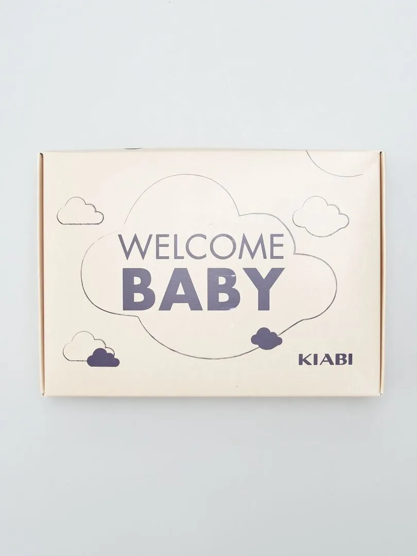 BOX DE NACIMIENTO 'WELCOME BABY' 4 PIEZAS  UNISEX  BEIGE