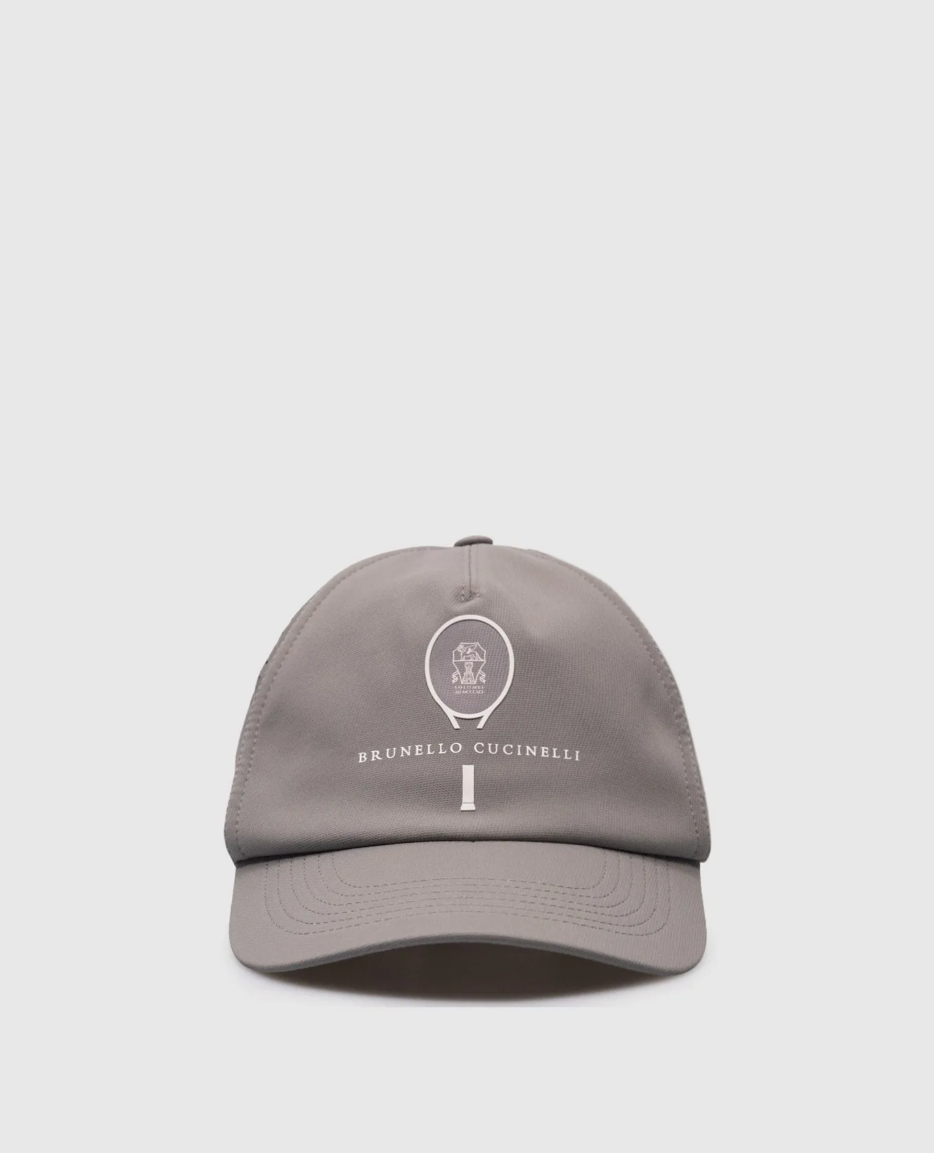 Brunello Cucinelli Gray cap with logo and perforation