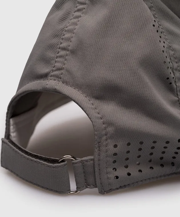 Brunello Cucinelli Gray cap with logo and perforation