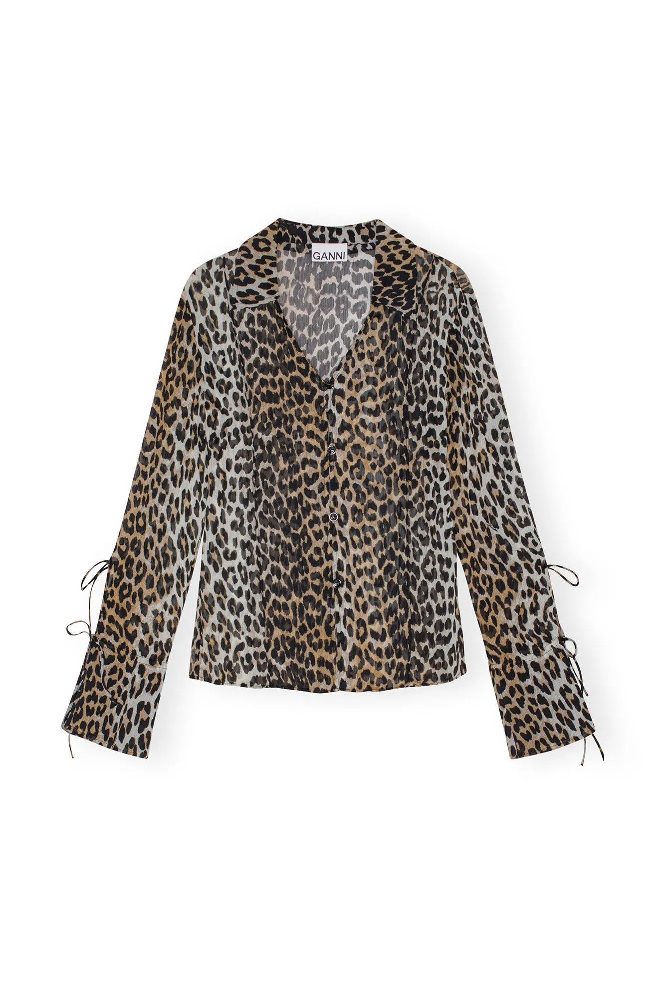 Camisa de gasa estampado leopardo