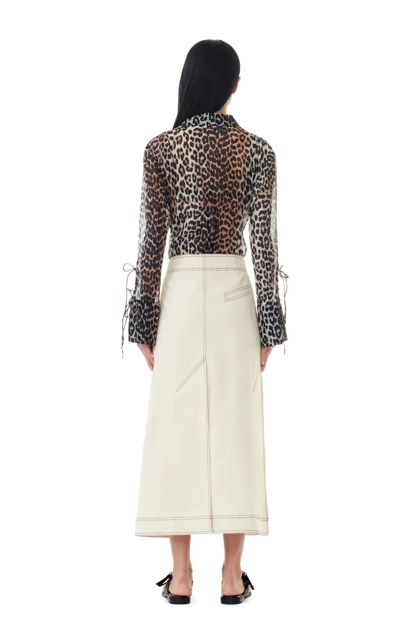 Camisa de gasa estampado leopardo
