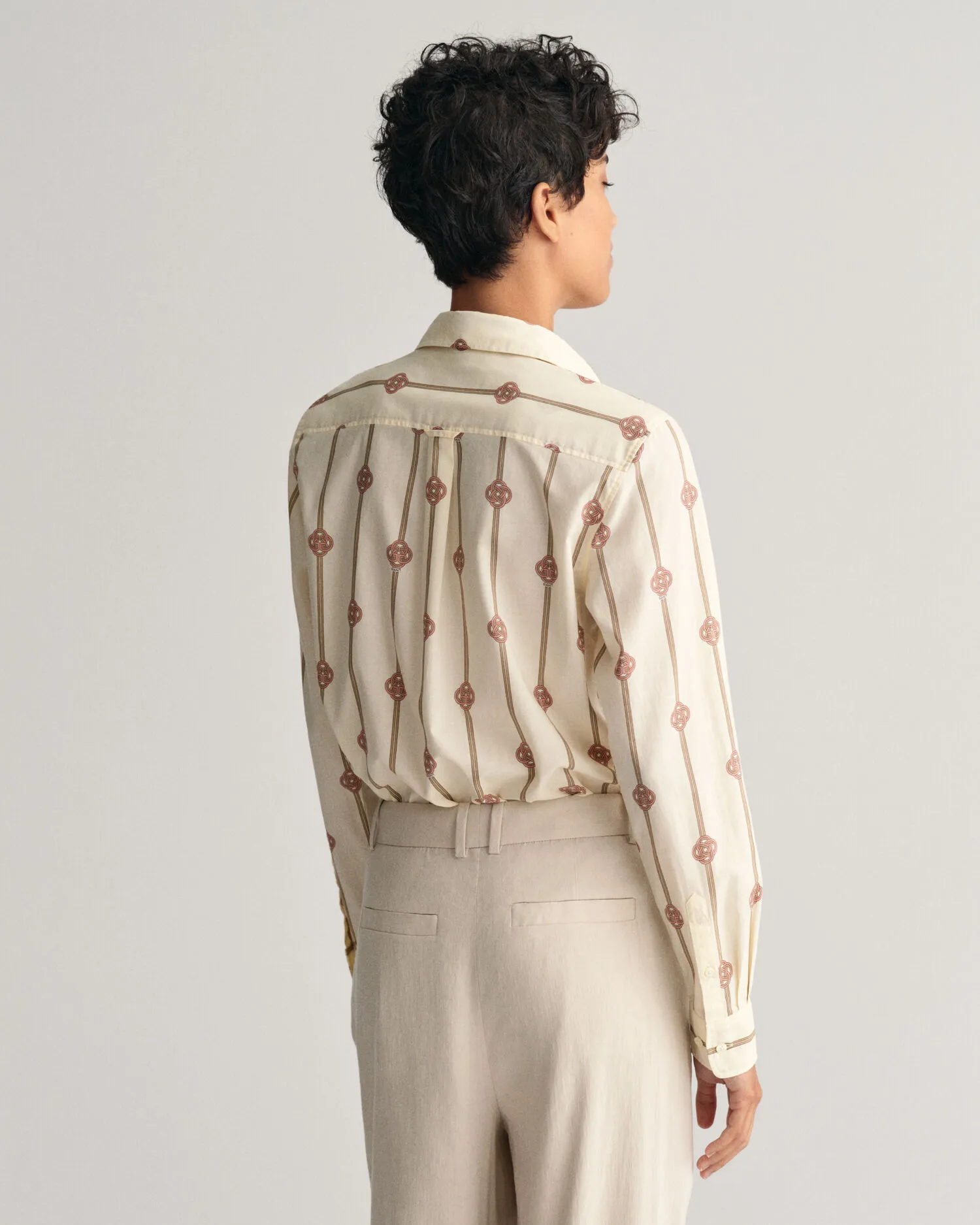 Camisa Regular Fit de gasa de algodón a rayas Monogram
