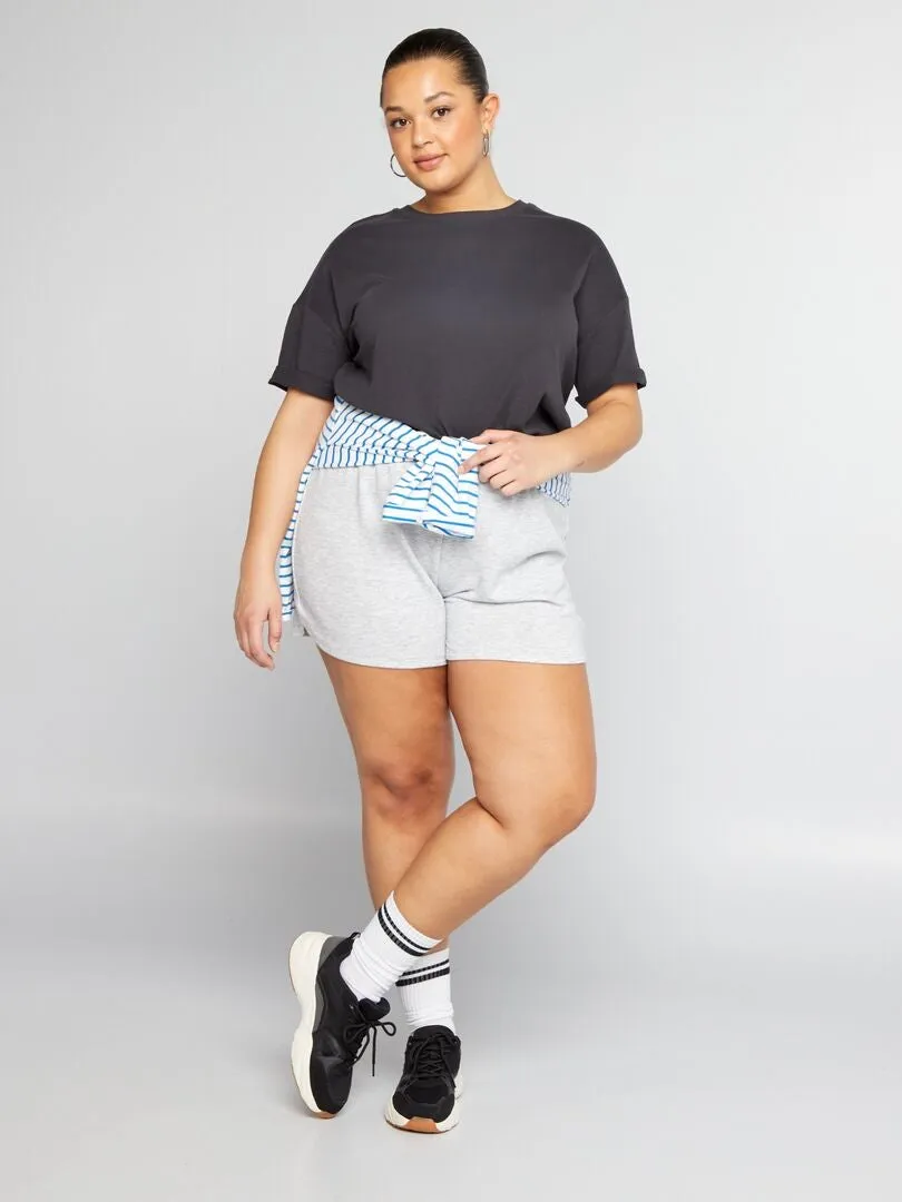 CAMISETA BáSICA CON MANGA CAíDA  TOUGH COTTON¿  NEGRO