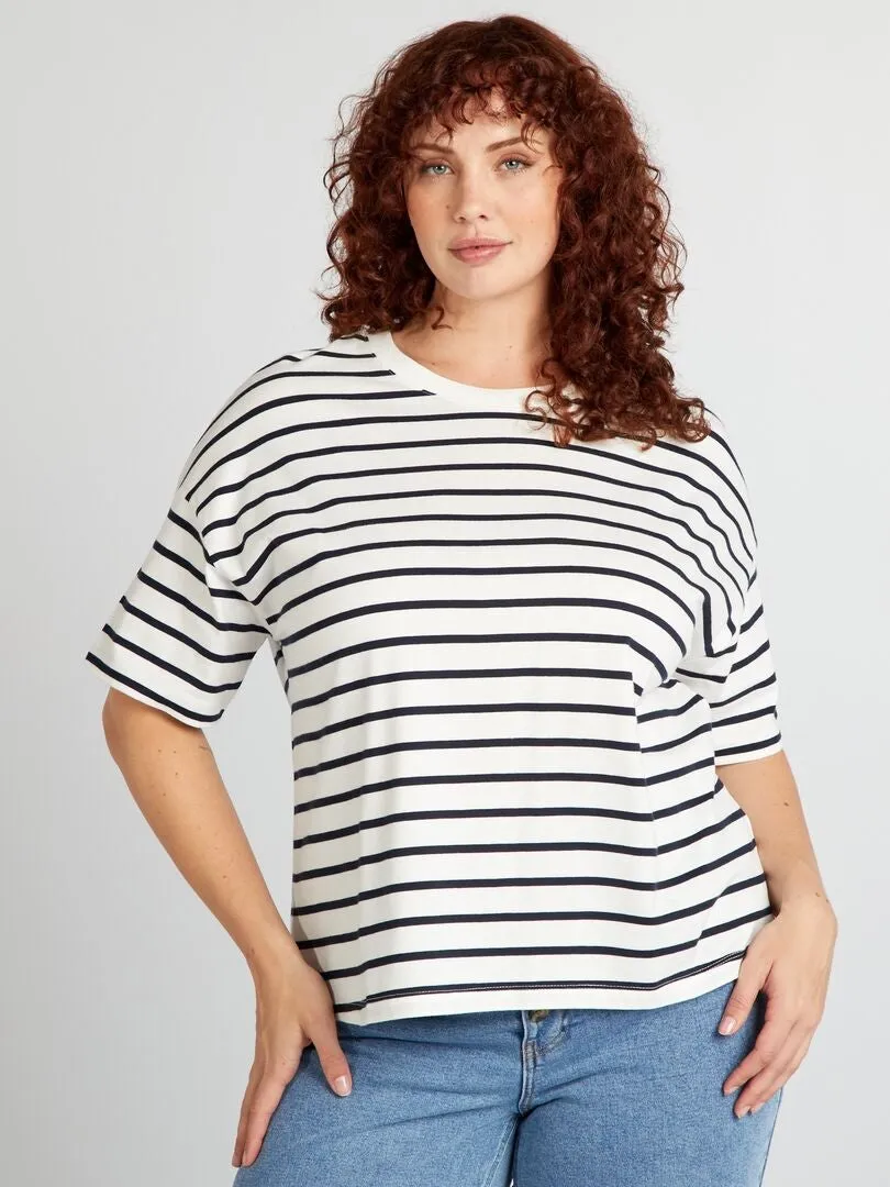 CAMISETA DE ALGODóN DE MANGA CORTA  AZUL
