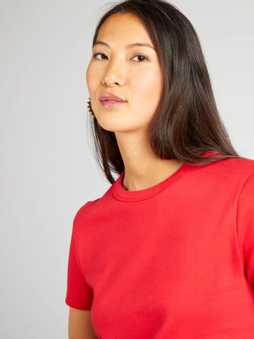CAMISETA DE ALGODóN GRUESO  ROJO