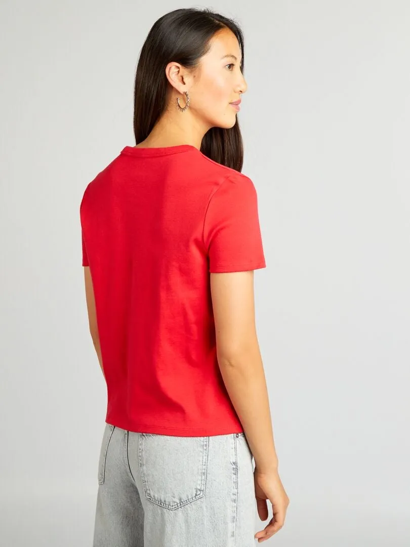 CAMISETA DE ALGODóN GRUESO  ROJO