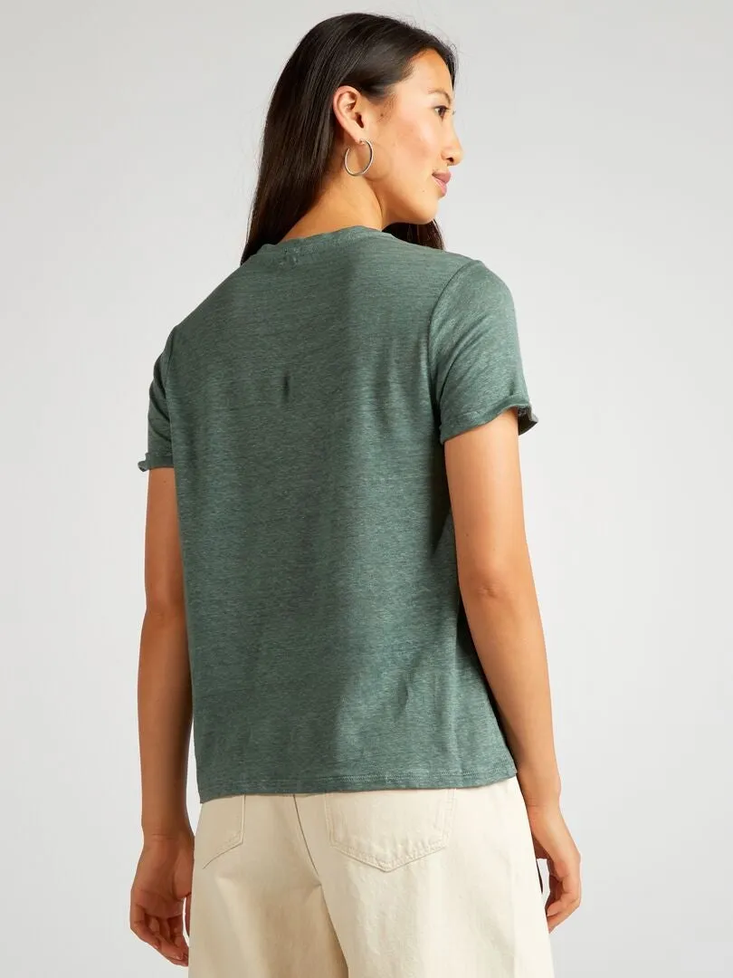 CAMISETA DE LINO  VERDE