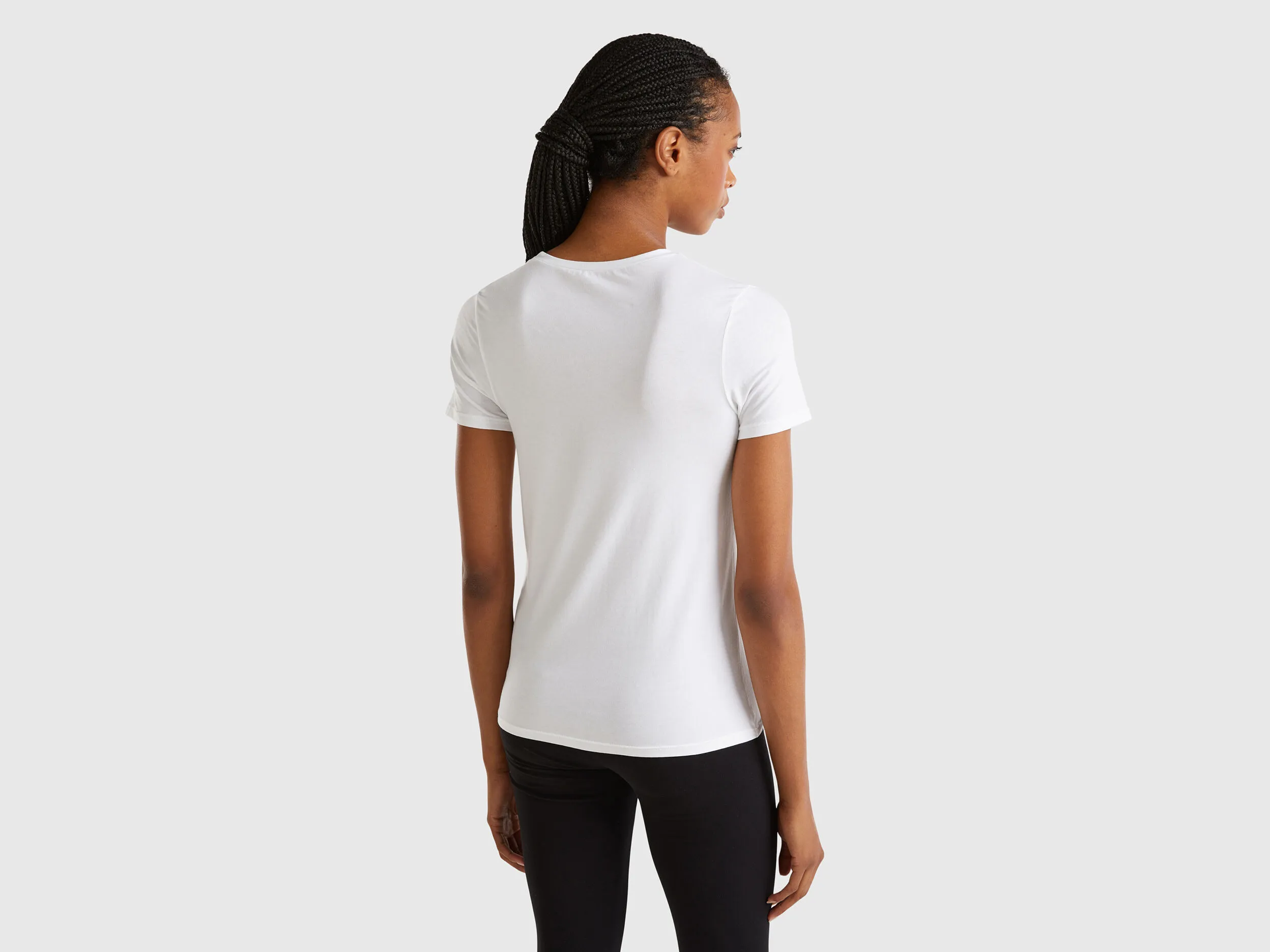 Camiseta de manga corta de algodón orgánico sumamente elástico