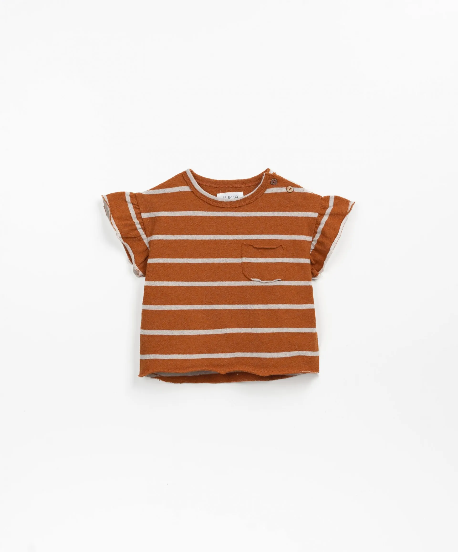 Camiseta de rayas con bolsillo en el pecho | Textile Art